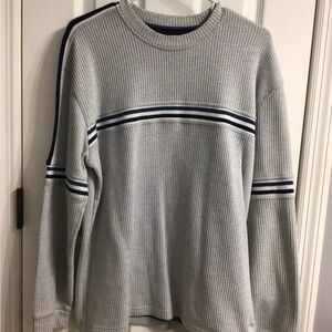 Men's Crewneck Sweater with Navy Stripes